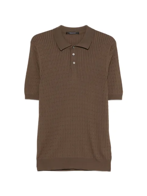 Tagliatore Kart textured button polo shirt Brown KARTGSE2601