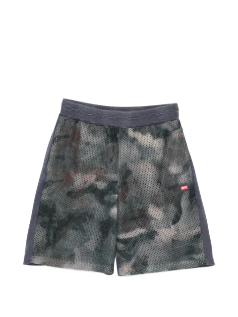 Diesel camouflage mesh track shorts Blue A199410BMCD