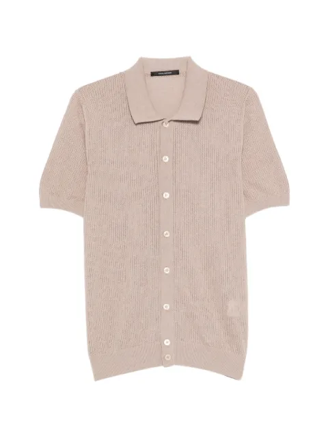Tagliatore button ribbed shirt Neutrals TYRONGSE2601101