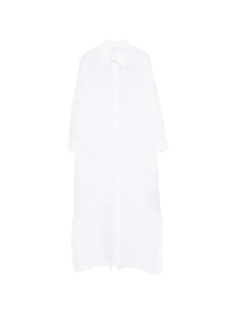 120% Lino longline button-down maxi dress White 33ALIW47590000115000