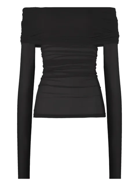 Wolford sheer drape long-sleeved top Black 58311127005
