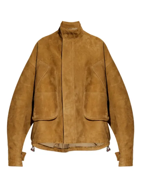 The Attico cuffed-sleeves suede jacket Neutrals 260WCB00106LBT144AA