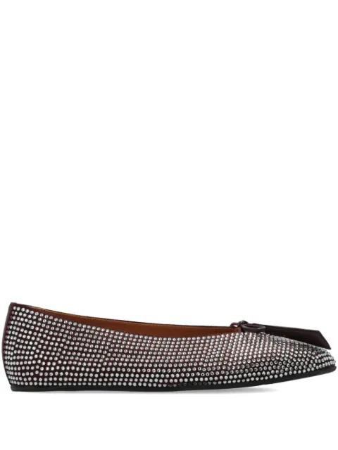 The Attico bead-embellished bow ballet flats Brown 260WSH00908EEE106TA