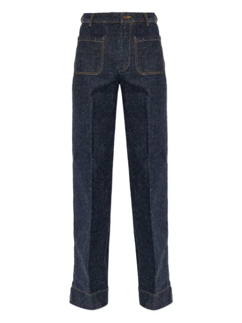 Victoria Beckham Alina logo-patch jeans Blue 1126DJE007252A