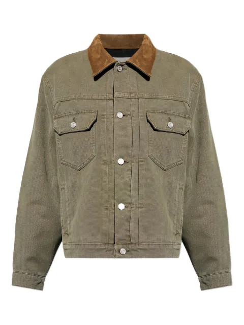 FRAME chest-pockets collared jacket Green M007WJA601