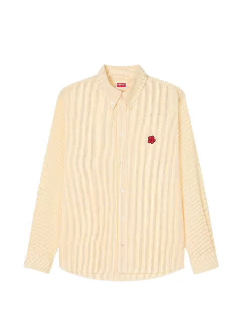 Kenzo Boke flower embroidered cotton shirt Yellow FG55CH4109KB