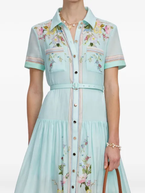 Self-Portrait floral-print belted maxi dress Blue AC26002MG