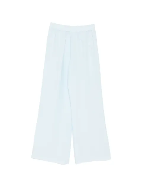 120% Lino elasticated-waist wide-leg trousers Blue 33ALIW2297000F753000
