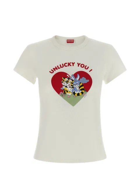 Kenzo bunny-print T-shirt White FG52TS2084SK