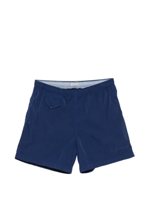 C.P. Company Eco-Chrome R logo embroidery swim shorts Blue 20CMBW263A006369G878