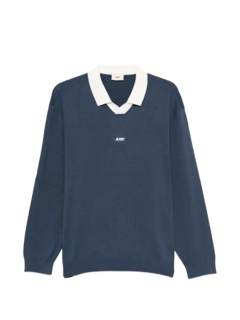 Autry logo-print knitted sweatshirt Blue POPX