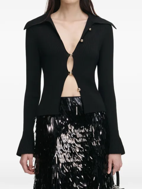 Self-Portrait button-embellishment cardigan Black RS26138TAB