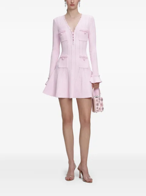 Self-Portrait pearl-embellishment mini dress Pink RS26163SP