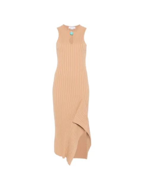 Stella McCartney asymmetric ribbed vest Neutrals 6K11673S25942701