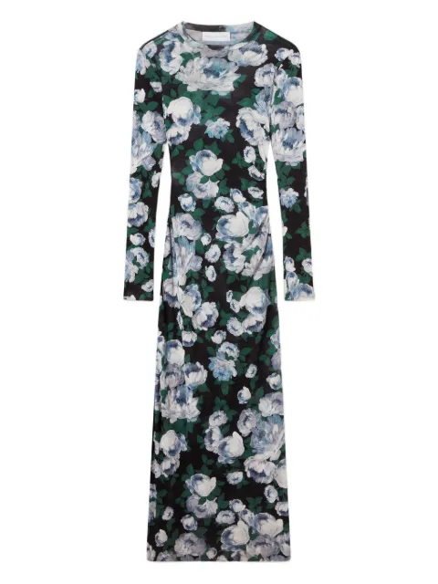 Stella McCartney floral long-sleeve mesh midi dress Black 6J03353SQA26