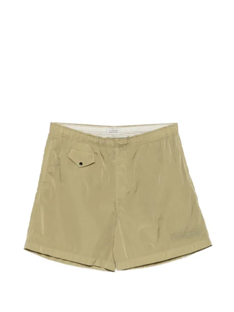 C.P. Company eco-chrome R logo embroidery swim shorts Green 20CMBW263A006369G610