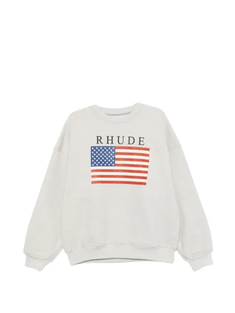 RHUDE flag-print sweatshirt Grey RHPS26ST01103