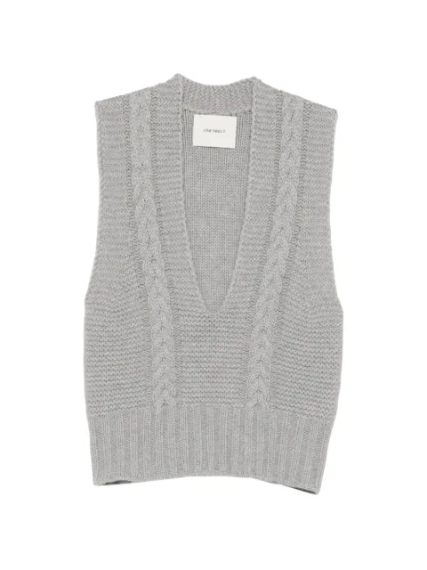 Lisa Yang Sallie cable-knit V-neck top Grey 2025504DO