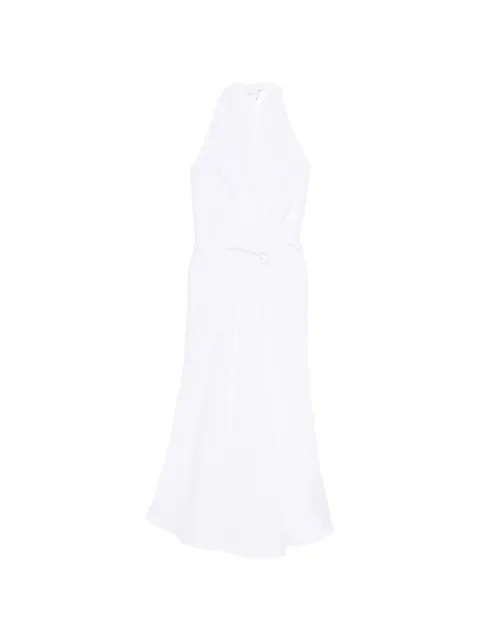 120% Lino tie-detail halterneck midi dress White 33ALIW4PKZ000F753000000050