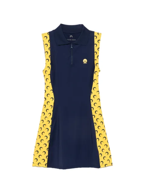 Marine Serre Moon-print sleeveless mini dress Blue WDR453ACJER0101BL80