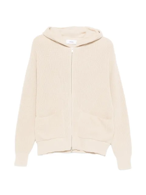 Lardini hooded zip-up cardigan Neutrals PALMML424PA66016