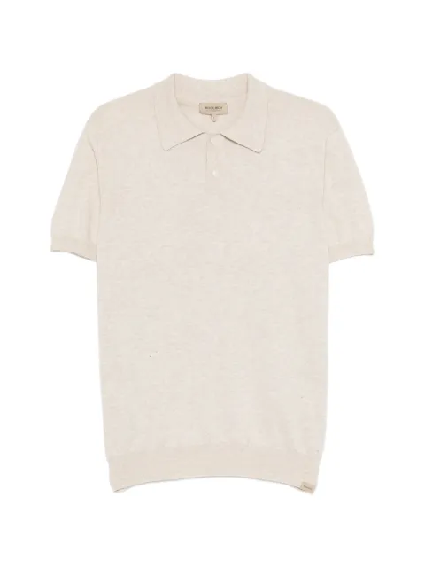 Woolrich short-sleeve knitted polo shirt Neutrals CFWOKN0363MRUF0787