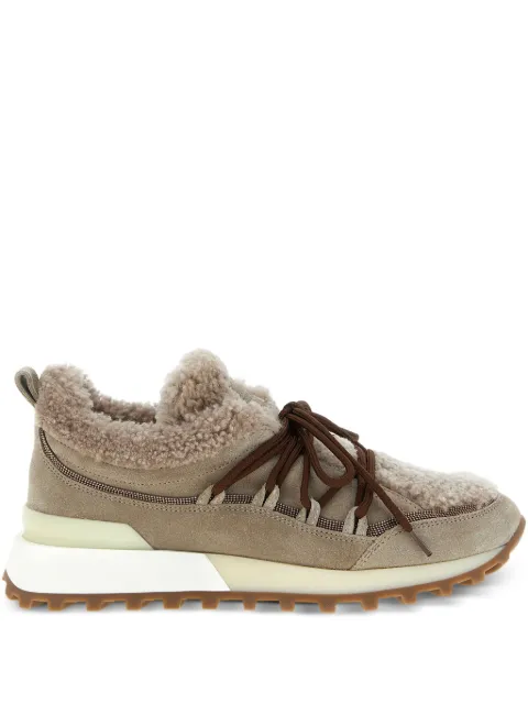 Brunello Cucinelli monile fur-lined trainers Neutrals MZSFG3098C5859