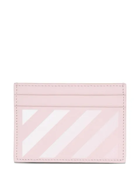 Off-White leather stripes cardholder Pink OWND04DF25LEA0023C01