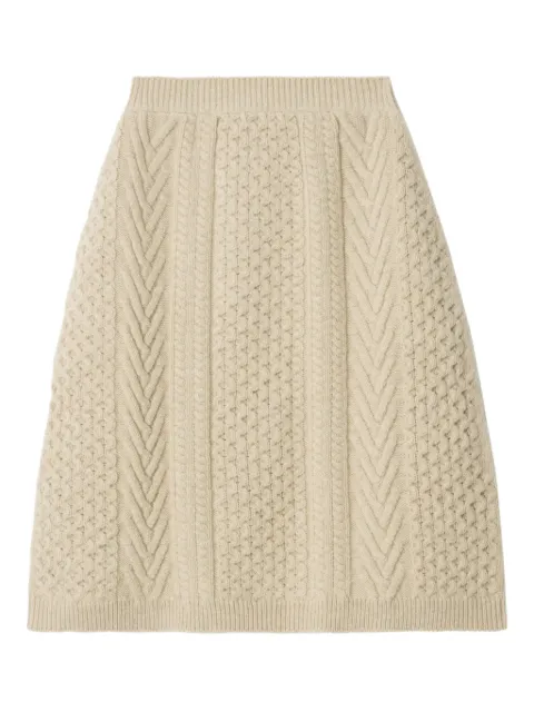 Burberry EKD Aran knit wool skirt Neutrals 8120852