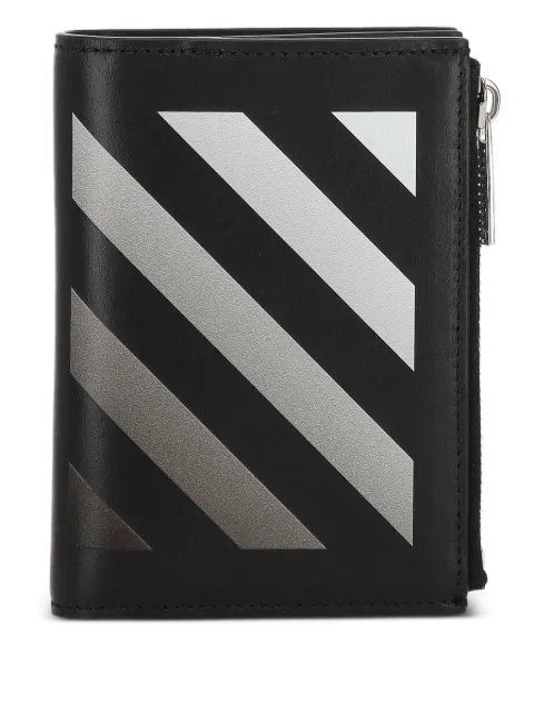 Off-White Diag-stripe-print wallet Black OWNC064F25LEA0011001