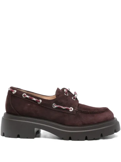 Stuart Weitzman 50mm lace-up platform loafers Red SM536