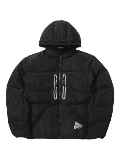 and Wander hooded checked jacket Black 5745231544