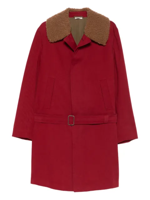 Romeo Gigli Pre-Owned 1990s shearling belted coat Red RG900TK