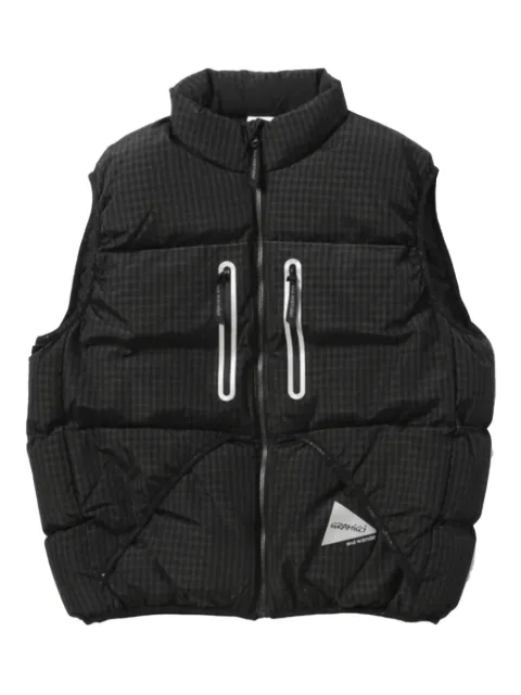 and Wander gadded gingham-pattern gilet Grey 5745231545022