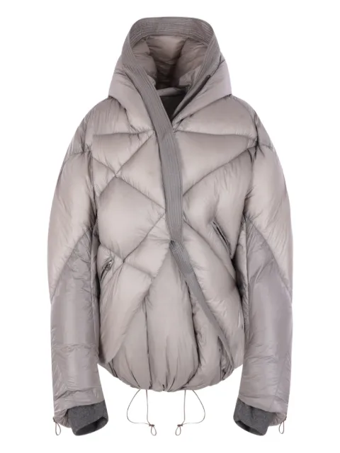 YEHUAFAN hooded zip-up puffer jacket Grey C9000080GREY