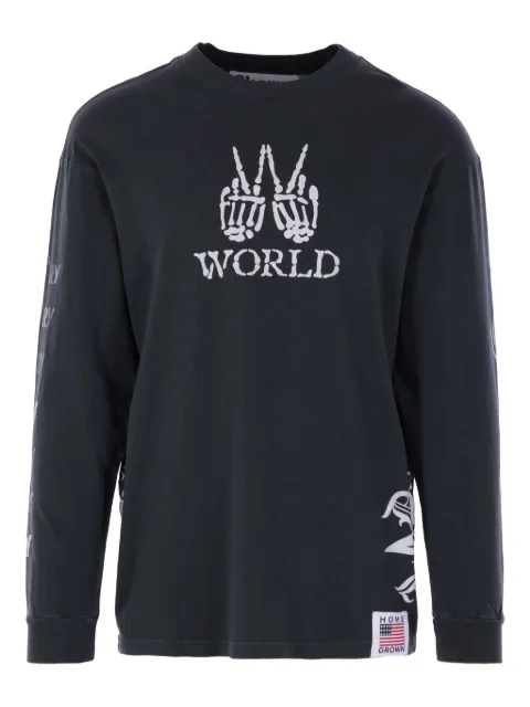 Cherry World Skeleton long-sleeve T-shirt Black CW2025LSFADEDBLACK