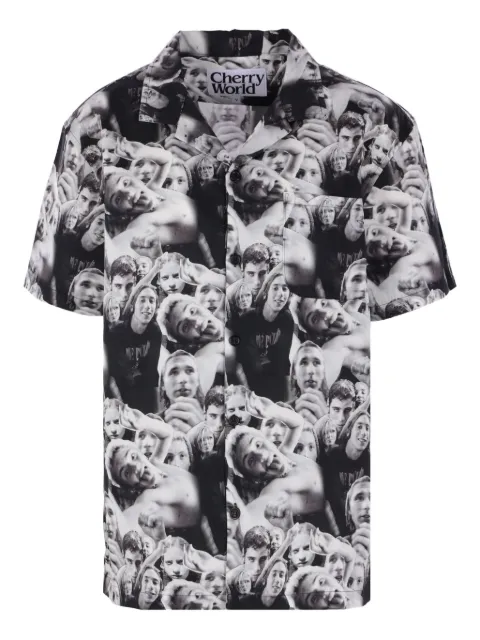 Cherry World Glenapalooza printed short-sleeve shirt Black CW2025WVHWBLACKWHITE