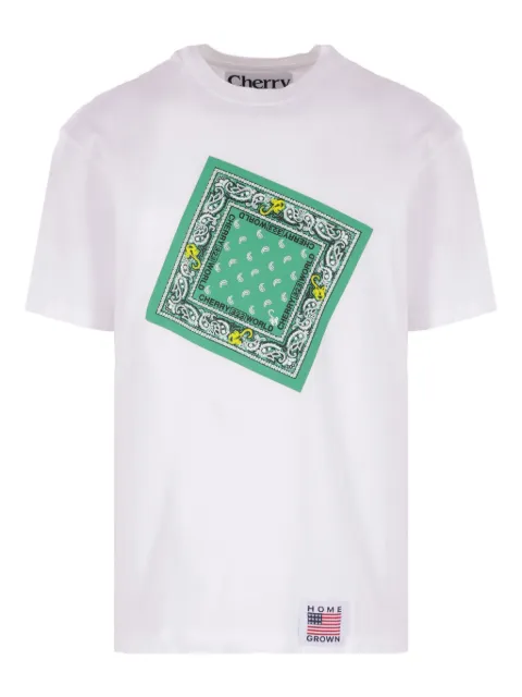 Cherry World Bandana graphic-print T-shirt White CW2025TSOPTICWHITE