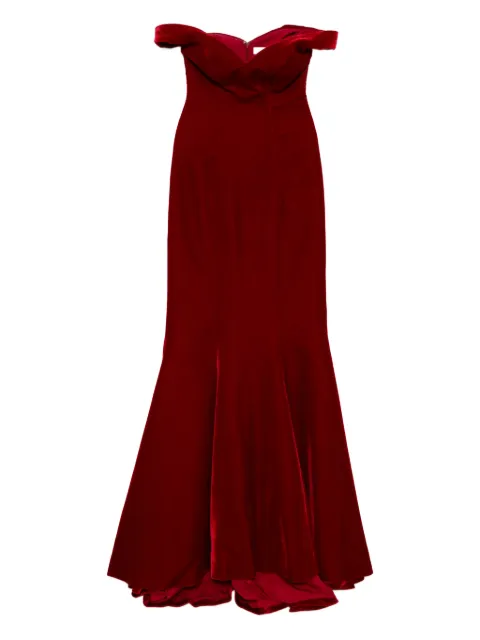 Saiid Kobeisy velvet off-shoulder dress Red RTWFW25OFF11