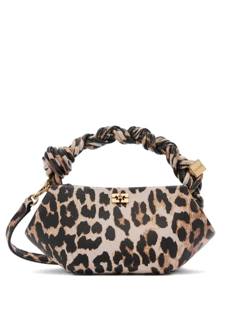 GANNI leopard grained mini Bou bag Brown B2100063