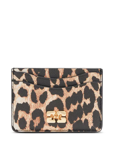 GANNI Bou leopard-print card holder Brown B3010076