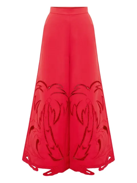 Leo Lin Theodora cutout-detail trousers Red LLRE260161