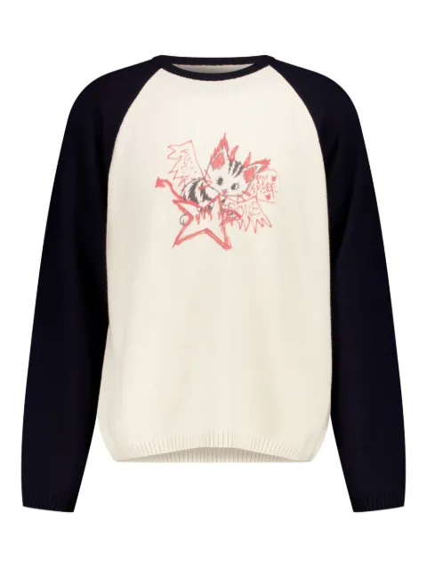 We11done two-tone design sweater Neutrals WDKO225658