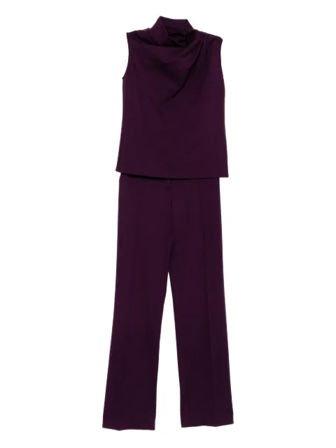 Saiid Kobeisy pleated shoulder top pants ensemble Purple RTWFW25OFF09