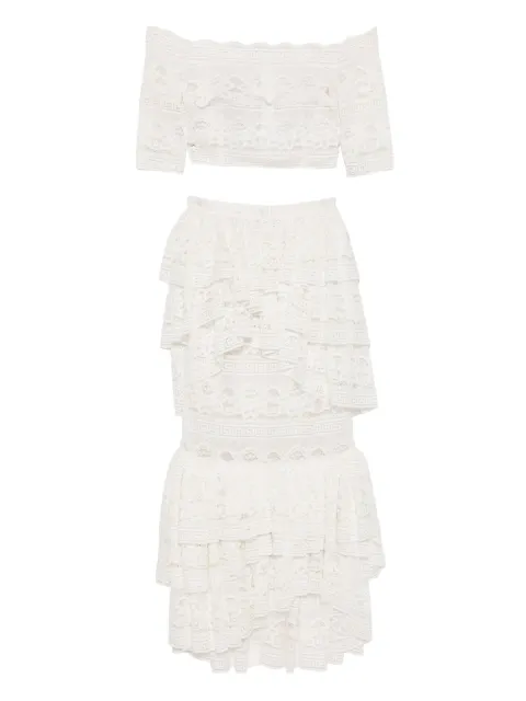 Saiid Kobeisy lace ruffled dress White RTWFW25OFF15