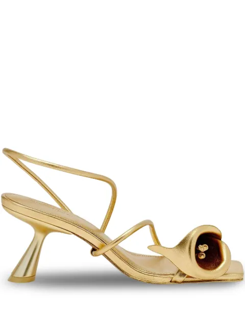 Cult Gaia Ria flower-detail sandals Gold SD1333MC1626BRASS