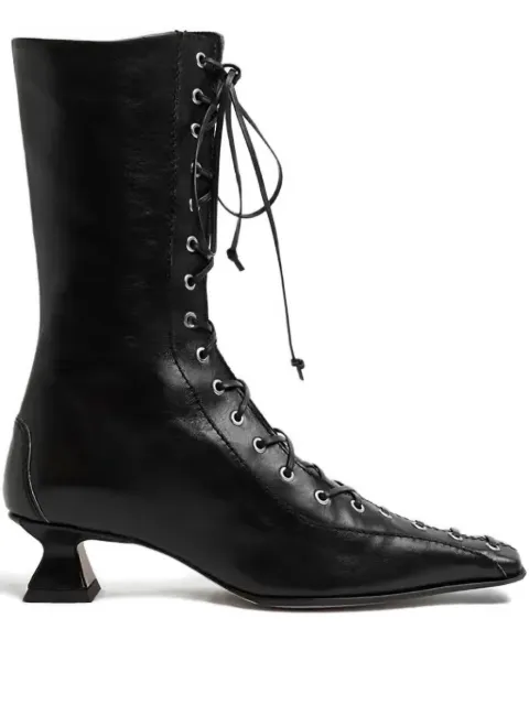 Miista 35mm Emile lace-up heel boots Black MI5545