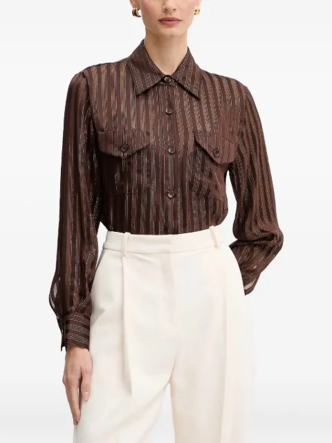 LUISA SPAGNOLI Limbo buttoned-striped shirt Brown 542740