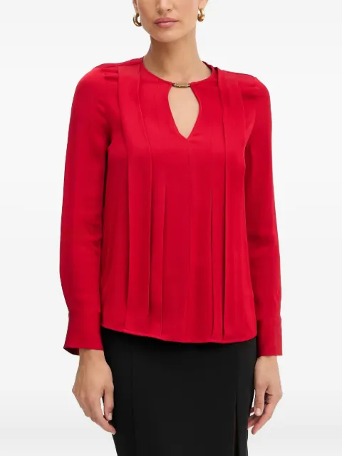 MARCIANO by GUESS Pleated Keyhole cut-out blouse Red 5YGH147356A