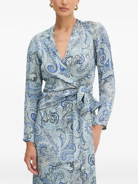 MARCIANO by GUESS paisley tie blouse Blue 5YGH117298A